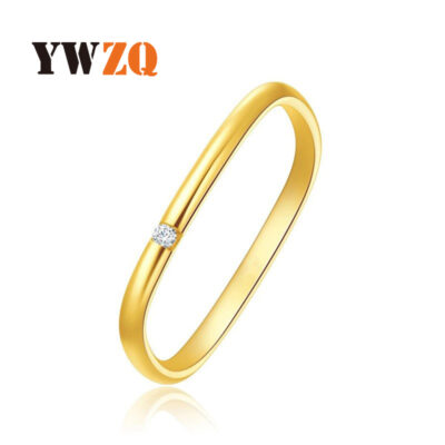 Nhẫn vuông xu hướng đơn giản trang sức inox vàng nhẫn thép titan vuông nhẫn đôi kim cương dát kim cương tinh xảo