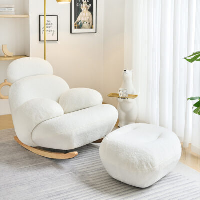 Lớn màu trắng ghế bập bênh Internet người nổi tiếng phòng khách kem gió người lớn ngả ghế ban công phòng ngủ giải trí sofa đơn ghế lười bập bênh