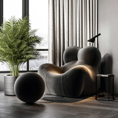 Mẹ ôm chiếc ghế sofa đơn nhà thiết kế sáng tạo hoa cẩm tú cầu lười biếng giải trí lưới ghế ngả lưng