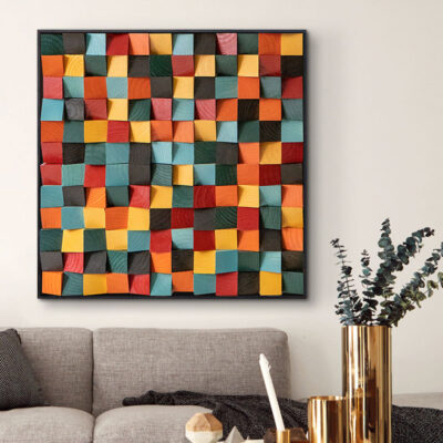 Nhật ký tàu gỗ chắc chắn gỗ khối khảm 3d ba chiều hiên nhà hành lang lối đi vật lý treo tranh sơn dầu tranh trang trí