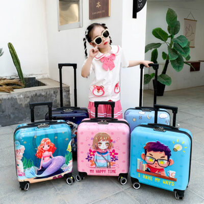 Xe đẩy trẻ em 20 inch lên máy bay hoạt hình dễ thương vali hành lý bé trai và bé gái vali bánh xe đa năng mới