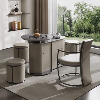 Bàn trà phiến kết hợp căn hộ nhỏ đơn giản hiện đại ban công bàn trà đèn ấm đun nước sang trọng một bàn trà nhỏ