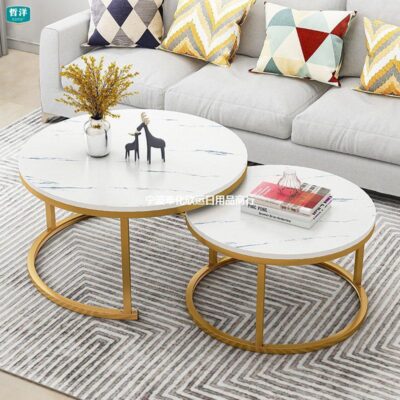 Bắc Âu Bàn Cà Phê Đơn Giản Hiện Đại Căn Hộ Nhỏ Sofa Phòng Khách Bàn Tròn Nhỏ Kết Hợp Hộ Gia Đình Sắt Rèn Ban Công Mặt Bàn