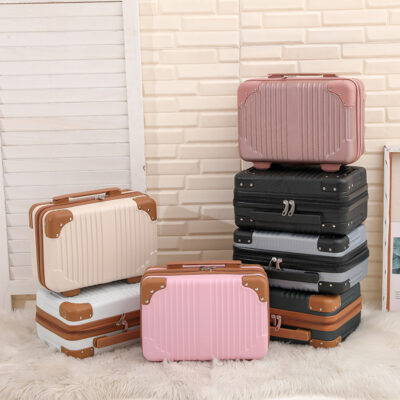 Hộp Đựng Mỹ Phẩm Vali Vali Nhỏ 14 Inch Túi Đựng Mỹ Phẩm Hộp Quà Retro Hộp Quà Hộp Du Lịch Bán Buôn Hàn Quốc