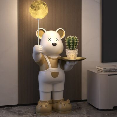 Bạo gấu tầng trang trí đèn trung thu phòng khách cạnh tủ tivi lớn trang trí nhà tân gia quà tặng nhà mới