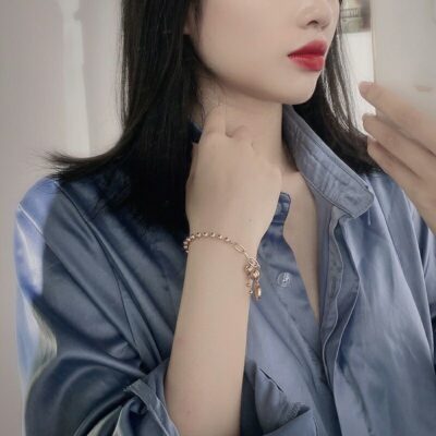 Phong cách dân tộc Retro Vòng tay bầu nhỏ Phong cách cung đình nữ Phong cách châu Âu và Mỹ Hip-Hop Trang sức tay Trang sức thép titan vàng hồng 18k