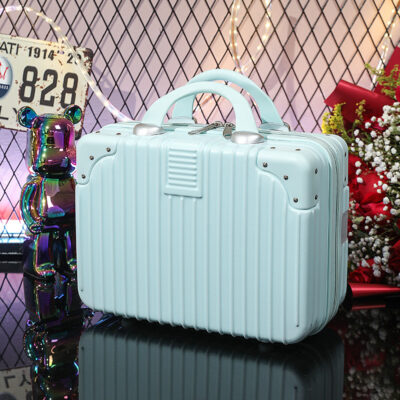 14 inch màu góc retro vali sinh viên vali mỹ phẩm nhỏ vali mini kỳ nghỉ đồng hành hộp quà tặng bán buôn