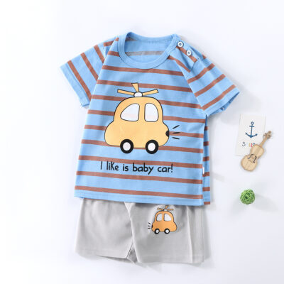 Mới cotton mùa hè phù hợp với trẻ em nửa tay áo thun trẻ em thể thao mặc ở nhà nhà máy bán trực tiếp một thả vận chuyển