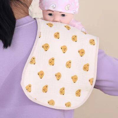 Khăn xô cotton 6 lớp in hình dễ thương khăn thấm nước bọt bé bảo vệ vai yếm chống tràn sữa cho bé nam và nữ