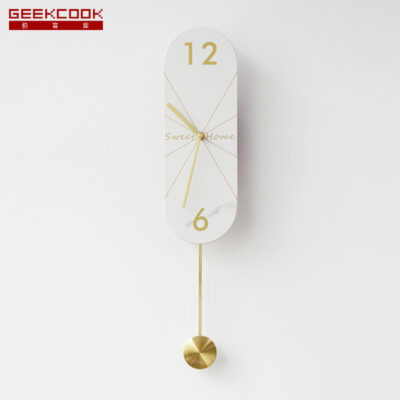 Đồng hồ treo tường đá cẩm thạch đơn giản và nhẹ nhàng sang trọng: Đồng hồ trang trí xoay câm Keketuohai 2.0 sản phẩm mới