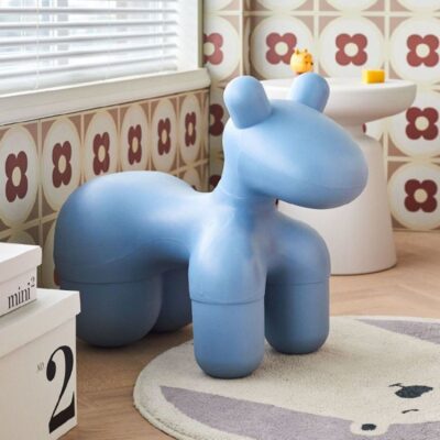 Ghế Pony ghế đẩu ngoài trời cho trẻ em ghế thấp lưới màu đỏ phong cách Bắc Âu ban công phim hoạt hình