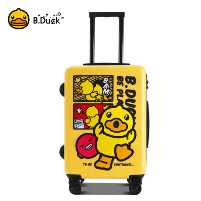 Nhà máy tại chỗ vịt nhỏ màu vàng xe đẩy 20 inch vali hoạt hình nam và nữ va li bánh xe đa năng cặp đôi lên máy bay