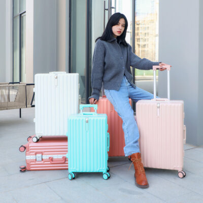 Xe đẩy hộp khung nhôm nguyên bộ vali du lịch bánh xe đa năng khung nhôm hộp mật khẩu học sinh xe đẩy hộp du lịch dung tích lớn
