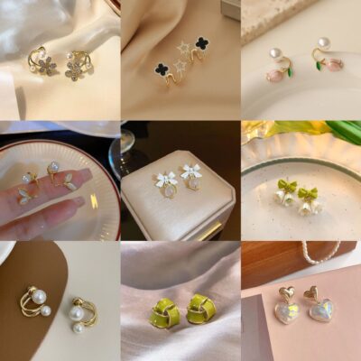 Kim bạc 925, hoa tai rừng nhỏ và tinh tế, nữ tính, cảm giác cao cấp, hoa tai thiết kế thích hợp, bán buôn hoa tai opal