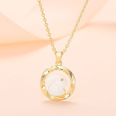 Mobius Nhẫn Thỏ Ngọc Vòng Cổ Năm Sinh Tặng Cho Bạn Gái Thỏ Nhỏ Mặt Dây Chuyền Thỏ Năm Xương Đòn Dây Chuyền Bán Buôn