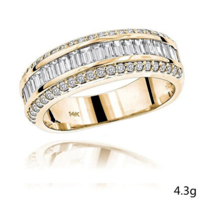 Longrui chúc bán chạy thời trang sang trọng nhẹ kiểu Âu và Mỹ Vàng 14K kim cương ba hàng và nhẫn trắng đơn giản bán trực tiếp tại nhà máy