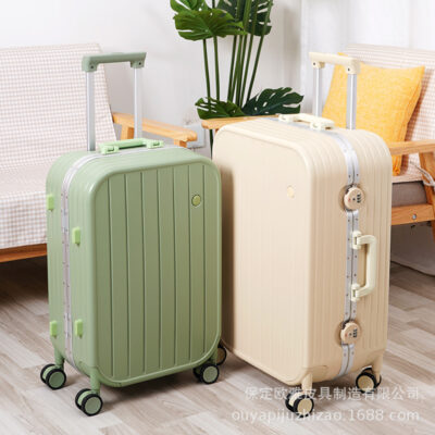 Vali khung nhôm xe đẩy hành lý nam nữ học sinh bền đẹp 20 inch nội trú mã bao da 24 inch