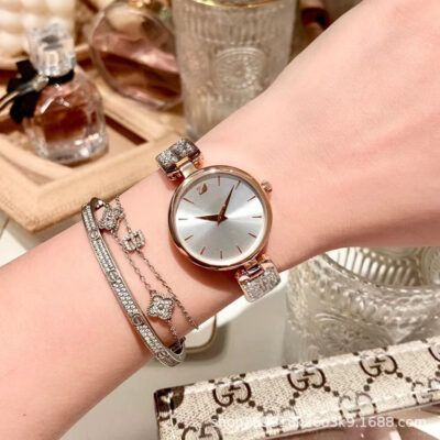 Đồng hồ đeo tay nữ Swarovski mặt số nhỏ Đồng hồ đeo tay thạch anh Vòng đeo tay kim cương Cygnet Đồng hồ đeo tay thời trang