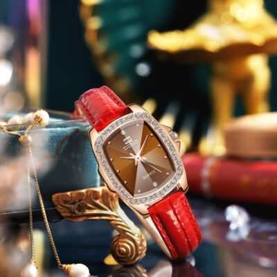 SENO Chen Nuo một thế hệ đồng hồ đeo tay nữ kim cương hình vuông cổ điển châu Âu và châu Mỹ Đồng hồ nữ kiểu Anh đơn giản đính kim cương nước