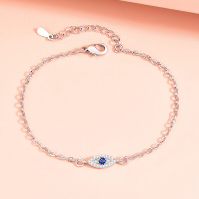 Hốc nhẹ phong cách sang trọng vòng tay mắt quỷ trang sức zircon vòng tay hình bầu dục khí chất phù hợp với vòng tay mạ bạc 925