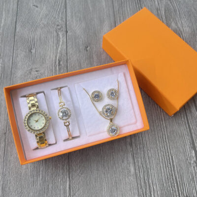 Đồng hồ đeo tay nữ Weishang Dijia đồng hồ đeo tay hai mảnh, vòng đeo tay kim cương, mặt số nhỏ, dây thép, đồng hồ thạch anh thay mặt cho đồng hồ nữ