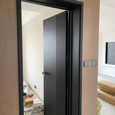 Màu đen tối giản cửa hiện đại cửa gỗ gỗ nguyên khối composite sơn không sơn phòng ngủ cửa cách âm không sơn cửa nội thất gia đình