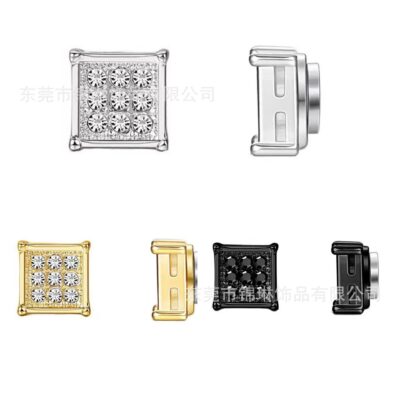 Nhà máy sản xuất trực tiếp bông tai giả không xỏ lỗ kẹp tai từ tính cho nam và nữ kẹp tai không xỏ lỗ Bộ 9 bông tai đinh tán kim cương