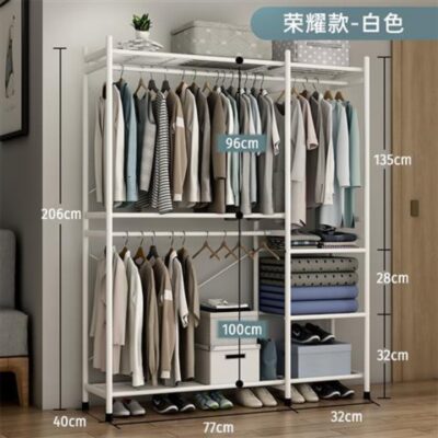 Mở tủ quần áo dễ dàng mắc áo loại móc treo quần áo tầng phòng ngủ công suất lớn lưu trữ trong nhà móc treo