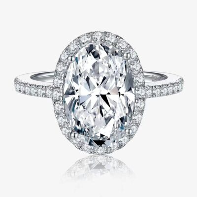 S925 Sterling Bạc Carbon Cao Cấp Kim Cương Đề Xuất Trứng Chim Bồ Câu Vòng Mô Phỏng Moissanite Nhẫn Đứng Kim Cương 1.5 Carat Quá Khổ Nhẫn Kim Cương Nữ