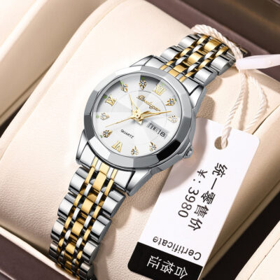 Thụy Sĩ Thương Hiệu Đồng Hồ Nữ Chống Thấm Nước Dạ Quang Lịch Đôi Đồng Hồ Nữ Phát Sóng Trực Tiếp Ngoại Thương Vụ Nổ Mô Hình Một Mảnh Dropshipping
