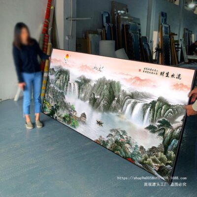 Phòng khách phong cách Trung Quốc phong cảnh văn phòng ủng hộ núi hình ảnh và nhân vật treo tranh nền sofa trang trí tường phong cảnh hội họa Trung Quốc tranh tường hội trường trung tâm