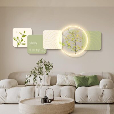 Kem gió nhỏ tươi trang trí phòng khách bức tranh chiếu sáng đèn tường sofa nền tranh tường phòng ngủ mới tranh tường