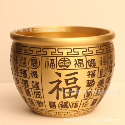 Xi lanh Baifu bằng đồng thau Xi lanh đồng nguyên chất Fu Nhân vật Xi lanh gạo xi lanh cấp nước Xi lanh dồi dào Heo đất trang trí gia đình Quà tặng sinh nhật