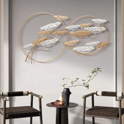 Phong cách châu Âu tường phòng khách phòng ngủ rèn sắt nhẹ sang trọng sáng tạo trang trí tường mặt dây chuyền sofa nền tường treo đồ trang trí