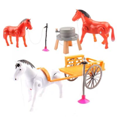 Douyin với cùng một mô hình điện mô phỏng xung quanh cọc ngựa pony xe ngựa ngựa gian hàng hoài cổ đồ chơi trẻ em