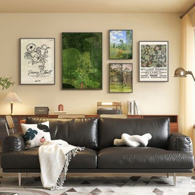 Trang trí đầu giường treo trang trí phong cách Bắc Âu sofa nền tường trang trí tranh phòng ngủ nhỏ tươi kết hợp bộ tranh