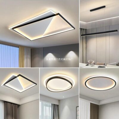 Đèn phòng khách tối giản hiện đại không khí tối giản đèn chính phòng ngủ đèn led ốp trần Quảng Đông Trung Sơn đèn trọn gói