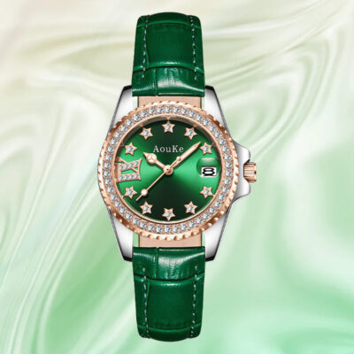 Đồng hồ thạch anh nổ xuyên biên giới Green Water Ghost Advanced Sense Steel Belt Light Luxury Temper Watch Ladies Sỉ