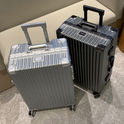 Vali kinh doanh mới mạnh mẽ và bền bỉ xe đẩy khung nhôm không ồn bánh xe vali nam nữ hộp mật khẩu dung lượng lớn