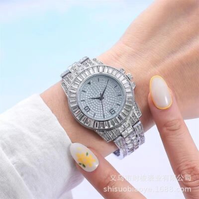 Xuyên Biên Giới Nổ Kim Cương Thời Trang Full Kim Cương Nữ Đồng Hồ Nữ Đồng Hồ Thạch Anh Nhà Sản Xuất Tại Chỗ Một Dropshipping