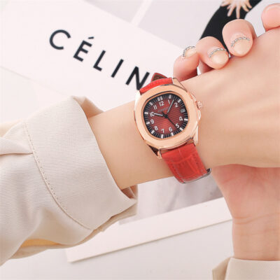 Đồng hồ thạch anh siêu mỏng kinh doanh cao cấp mới thời trang đơn giản thời trang nữ đồng hồ da không thấm nước nhà máy bán buôn