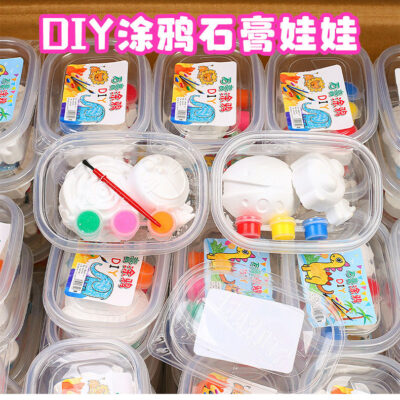 Trẻ em handmade tự làm tô màu graffiti đồ chơi tranh sáng tạo Bộ đồ chơi bán buôn sơn búp bê thạch cao bán buôn