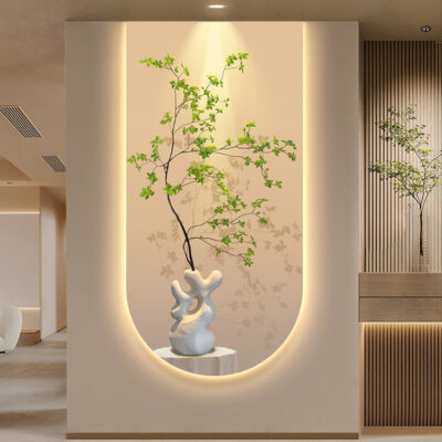 Lối vào Bắc Âu Lối vào Chạm khắc UV Tranh trang trí Hành lang Lối đi Treo tranh Đẹp và bóng tối Cây xanh Đèn LED Tranh bức tranh tường phòng khách