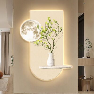 Nhỏ tươi xanh cây hiên nhà tranh trang trí ánh sáng sang trọng cao cấp lối đi bức tranh tường hành lang nhà dẫn bầu không khí bức tranh ánh sáng
