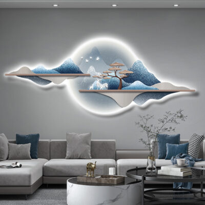 Đèn LED Tranh Bầu Không Khí Cảm Giác Sofa Nền Treo Tường Tranh Nai Sừng Tấm Bức Tranh Tường Đẹp Hiện Đại Phòng Khách Sang Trọng Tranh Trang Trí Cao Cấp ý Nghĩa