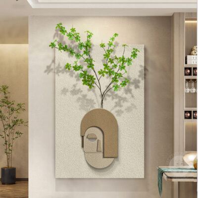 Bức tranh vật lý bằng đá sa thạch ba chiều đơn giản phòng khách sáng tạo bức tranh treo wabi sabi gió xanh cấy ghép hiên nhà bức tranh trang trí