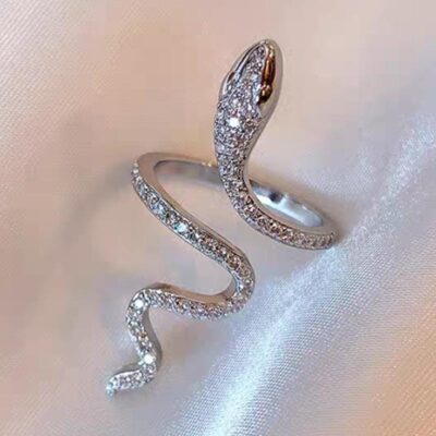 Nhẫn Micro khảm zircon cuộn dây hình rắn nhỏ gió lạnh thời trang cá tính thiết kế thích hợp ngón trỏ cảm giác Vòng trang trí nữ