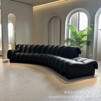 DeSede DS600 Sofa tối giản thời trung cổ Kích thước sofa hình chữ S Cong biệt thự Sofa da
