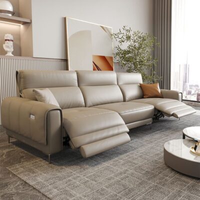 Sofa không gian hạng nhất Phòng khách sang trọng nhẹ nhàng của Ý Ghế sofa chức năng điện ba chỗ lớn và nhỏ