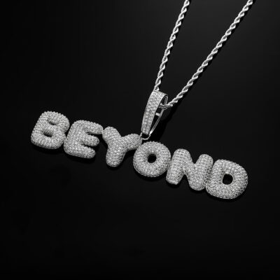 Guochao Phong Cách Beyond Niềm Tin 26 Chữ Cái Bong Bóng Tiếng Anh Mặt Dây Chuyền Đính Đá Zircon Hip-Hop Hợp Thời Trang DIY Vòng Cổ Cặp Đôi